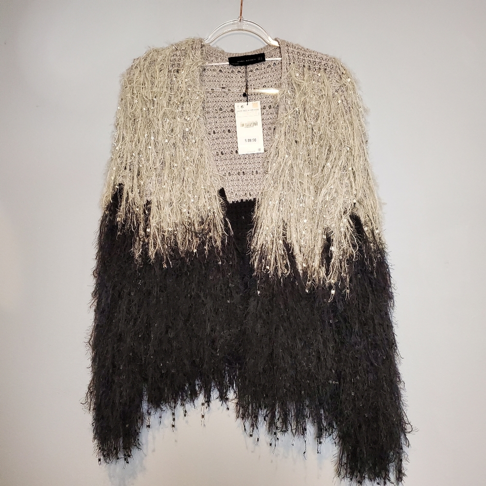 NWT Zara Fluffy ombre cardigan Medium